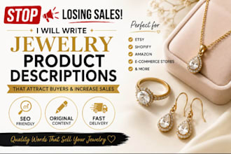 write SEO handmade jewelry product descriptions