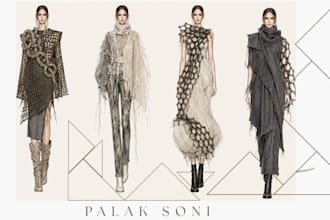 create digital fashion illustrations and apparel sketches