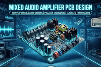 design mixed amplifier pcb for audio amplifiers, speaker ,pa system , radio and