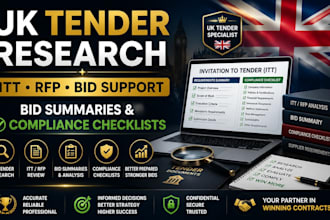 research UK tenders review itt rfp create bid summaries and compliance checklist