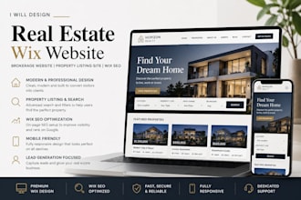 design real estate wix website brokerage website property listing site wix seo