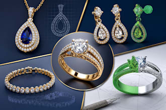 do 3d jewerly cad design for rings and pendant jewelry design earrings bracelet