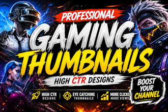 design high CTR professional gaming youtube thumbnails