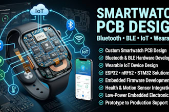 create smartwatch pcb, bluetooth, ble, iot and wearable devices