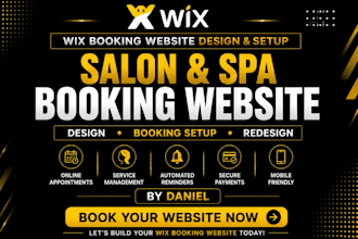 design wix booking website salon spa wix website design wix booking setup beauty