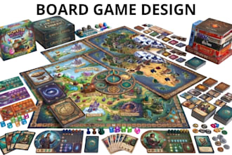 illustrate board game cards, box art and tarot card designs