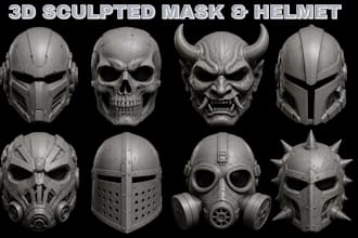sculpt 3d mask wearable cosplay armor custom 3d helmet props stl for printing