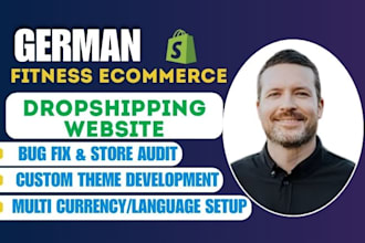 build a high converting shopify fitness, gym, yoga store for the german market