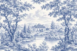 design custom toile de jouy seamless pattern for fabric and textile printing