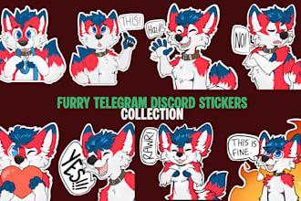 draw furry telegram sticker fursona con badge nsfw discord animated stickers
