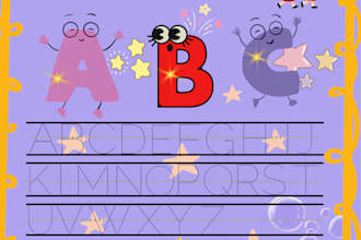 design cute kids worksheets and learning activity books