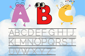 design cute kids worksheets and learning activity books