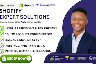 setup shopify zakeke kickflip 3d product configurator