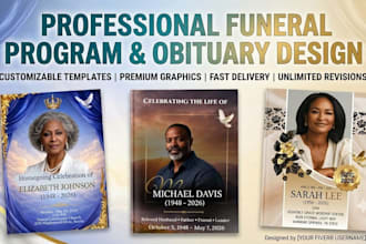 do a professional canva funeral program and memorial flyer