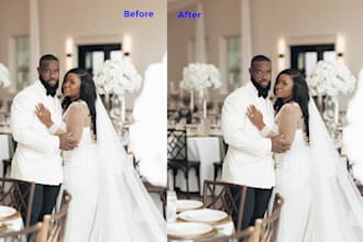 do professional wedding photo retouching and photo editing