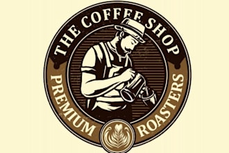 design coffee shop, cafe logo with copyrights