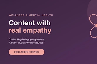 write SEO friendly wellness and mental health content