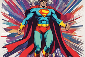 design an amazing superhero pop art
