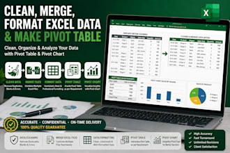 clean, merge, format excel data and make pivot table