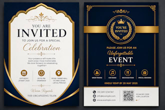 create luxury wedding invitation card design