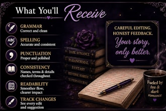 proofread and edit your paranormal or dark romance book
