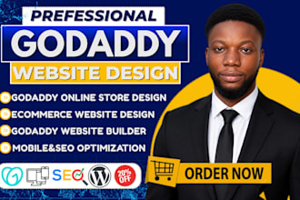 build godaddy local business website, ecommerces website, store design and SEO