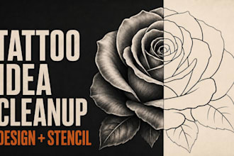 clean up your tattoo idea and create a tattoo ready stencil