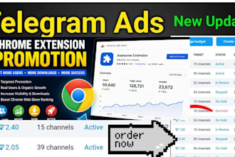 grow 800k chrome extension download via telegram ads, chrome extension promotion