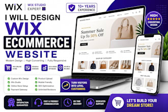 high converting wix ecommerce website, wix online store, redesign wix webshop