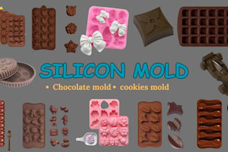 design custom chocolate, cookie, silicon mold, and plastics mold for 3d printing