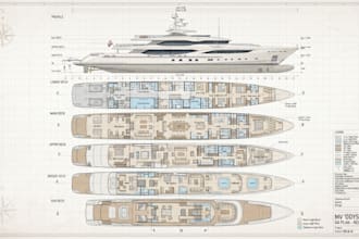 design boat, yacht and ship with naval architecture drawings and ga plan