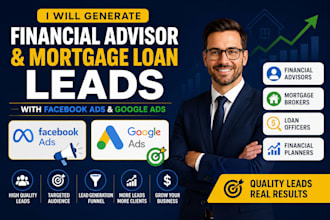 generate financial advisor leads, mortgage loan leads, facebook ads, google ads
