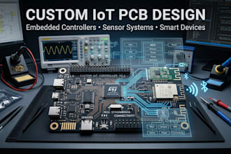 develop custom embedded lot controller and sensor pcb for connected product