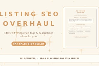 rewrite your etsy titles, tags, and descriptions for SEO
