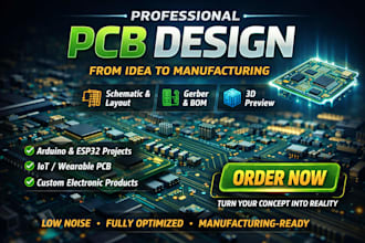 do pcb design, pcb layout, circuit design, kicad, easyeda, esp32, arduino pcb