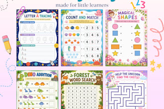 create fun and colorful learning designs for kids