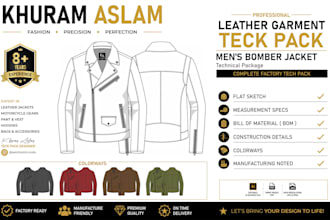 create professional leather garment tech packs
