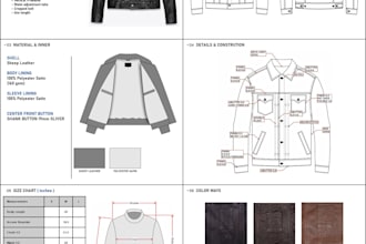 create a professional fashion tech pack for your clothing brand