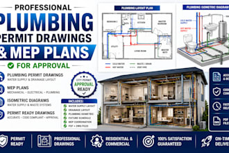 prepare plumbing permit drawings and mep coordination plans