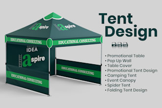 design tent, table cover, flag and canopy tent