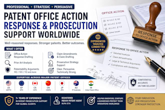 draft office action response for US, ep, pct, and global patents