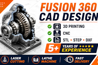 design 3d cad models in fusion 360 for 3d printing and cnc