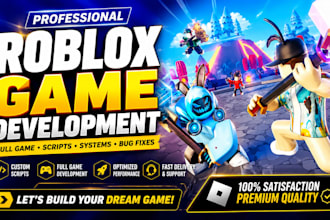 develop roblox game, develop roblox game, make roblox scripts, full game, code