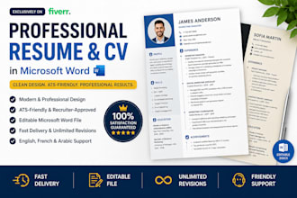 create a professional resume, CV and format word documents