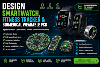 design smartwatch, fitness tracker, and biomedical wearable pcb