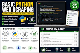 scrape web data and deliver it in excel or csv format
