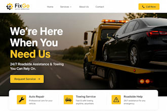 build wix mechanic website roadside assistance website towing truck website