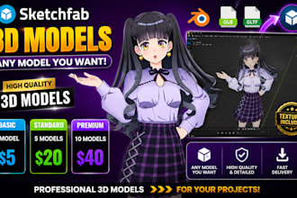 extract any sketchfab 3d model in glb, blend, and gltf