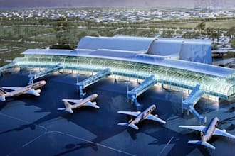 model and render 3d airport architecture design ,3d airport rendering and layout