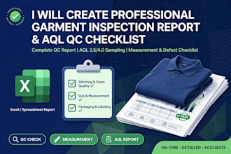 create garment quality inspection report and template